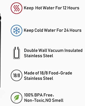 Вакуум изолирано премиум шише со вода со звучник за пополнување на Bluetooth - Дизајн на челичен двоен wallид + светла, удобно пиење за пиење,