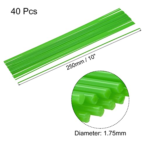 Филаментите на меканикситијата ги надополнуваат нишките на плата темно зелена 1,75мм, должина од 250мм/10inch за пенкало за 3Д печатење, пакет