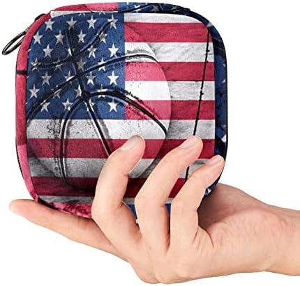 Период торба, санитарна торба за складирање на салфетки, држач за подлога за период, торбичка за шминка, ретро американско знаме