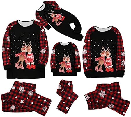 Совпаѓање на Божиќното семејство PJS поставува XMAS PRINT PJS Планиран празник за спиење Семејство ПЈС поставува Божиќни семејни пижами