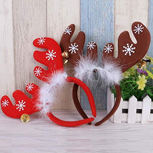 Haloty Merry Christmas Antlers Hair Hair Cute Cute Bell Gheadbard ирваси на велигденски ирваси за глава на глава за деца возрасни