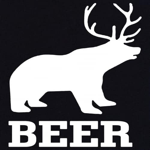 Мечка + елен пиво смешно пиење маица бар паб забава хумор машка кошула за новини