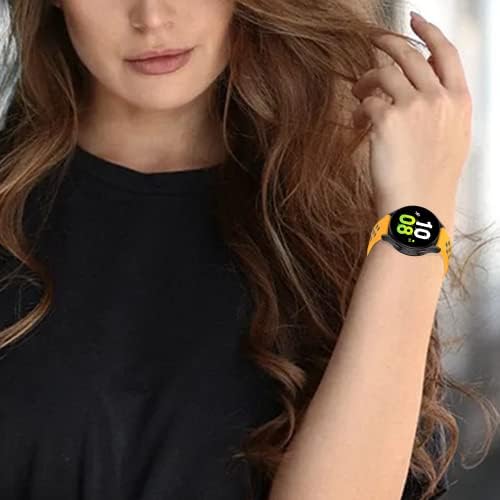 Центарински 20мм Спортски опсези компатибилни со Samsung Galaxy Watch 4/Watch 5/Watch Active 2 40mm 44mm/Watch 5 Pro 45mm/Galaxy Watch 4 Classic 42mm 44mm, меки силиконски ленти за дише за дише за Garmin Forerunner 55/158/245/