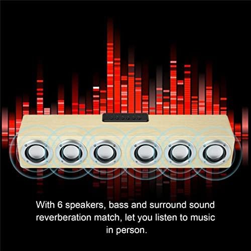 Звучник за дрвени биро ZLXDP Bluetooth Hifi Music Player Дрвена звучна лента 20W Моќен стерео домашен звучник за безжична звучна