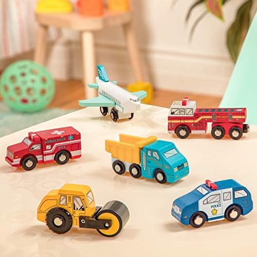 Батат-Дрвени Возила-Минијатурни Дрвени Играчки автомобили &засилувач; Камиони, Вклучувајќи Играчка Авион, Пароброд, &засилувач; Полициски