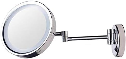 Шминка суета огледало со светла, 3x зголемување на wallидот монтиран за убавина огледало за проширување на огледало за бања LED осветлена