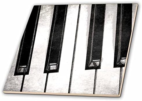 3дроза Дигитално стилизирана фотографија одблизу на црно-бели клучеви за пијано. - Плочки