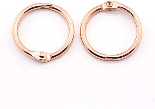 Линд кујна 50 парчиња 1 розово злато прстен метал лабава лисја за врзивно средство за заклучување на токи прстени за скици за занаетчиски албум