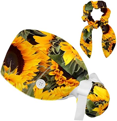 Растителни сончогледи Прилагодливо работно капаче со копчиња/лак за коса, чистата со џемпер со џемпер