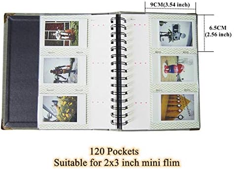Leonuliy 120 џебови мини фото албум книга се вклопува за Fujifilm Instax Mini 11 9 8 7S 90 25 Evo Nons SL42, KPOP PhotoCards, 3