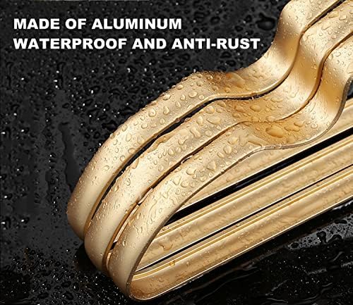 Амбер дома премиум мат златен алуминиумски палто закачалки 20 пакувања, 16,5 ”екстра мазна и издржлива метална кошула фустан, закачалка,
