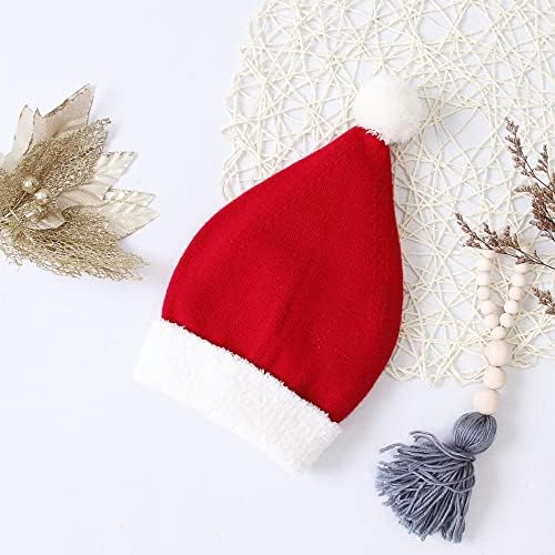 Американски трендови Бебе Санта Хет Унисекс новороденче Божиќна капа Бебе Зимска капа Божиќ плетена капа Бебе Бејн