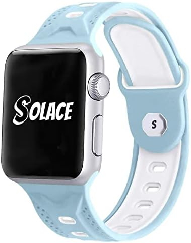 Solace Band Geo Bands Soft Silicone Sporty Sporty Apple Watch Bands Интензивни активности и секојдневно носење компатибилно со Apple Watch Band 38mm 40mm 41mm 42mm 44mm 45mm за мажи и жени Силиконските ленти за зам?
