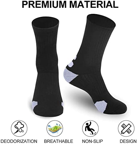 Машки Елитни Кошаркарски Чорапи, Бели Амортизирани Атлетски Спортови Со Средно Теле Трчање Компресивни Чорапи За Мажи Жени Момчиња Голема девојка