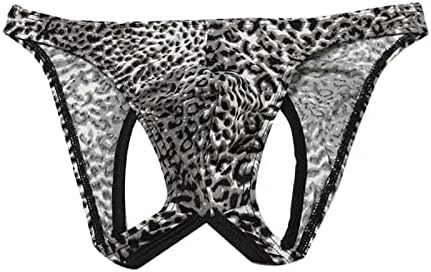 Машки леопард печати брифинзи секси бикини мрежа за дишење на гаќички машко супер -микрофибер удобност боксер
