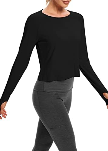 Bestisun Cute Cute Dong Sleeve Thinguling Whirts Whats Athertic Athertic Yoga Gym Tops за жени