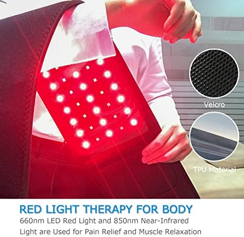 IdeaInfrared црвена и инфрацрвена лесна терапија со ремен за олеснување на телото Флексибилно носење завиткана подлога за длабока