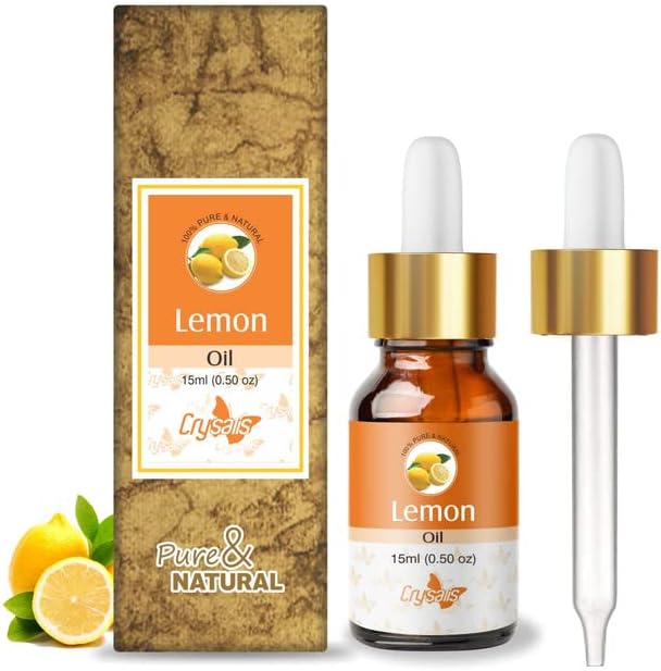 Крисалис лимон | чисто и природно неразредено есенцијално масло органски стандард/пареа дестилирано масло за чиста и чиста кожа, нега на