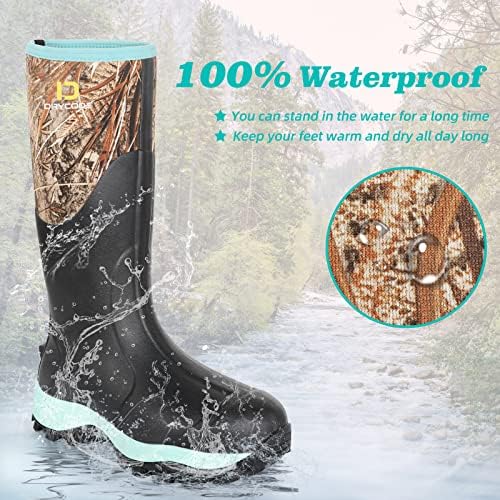 Дрикодни гумени чизми за жени со челик, 6 мм, пријатна водоотпорна водоотпорна чизми за дожд, лови чизми за работа на отворено