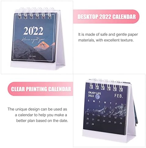 CABILOCK 2PCS MINI DESKTOP 2022 Календари Едноставни работни лаптопи Белешка- Календари за калем