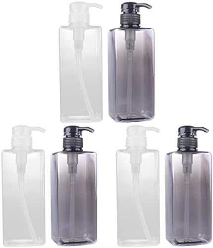 Doitool 6 парчиња 600 ml шишиња со шишиња за туширање контејнери пластични шишиња со пумпа за полнење шампон течно шише за домашна