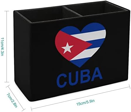 Love Cuba PU кожа пенкало Куп Молив држач за држачи за купови за куќиште на кутија за контејнери за канцелариски материјал за домашна канцеларија