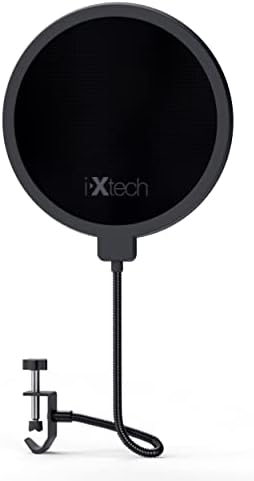 IXTECH POP филтер за MIC POP FILTER за сино jeti микрофон поп филтер за филтрирање на поп -филтер со двојно слоевит звучен штит за стража