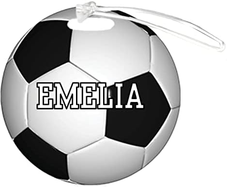 Фудбал Емелија Прилагодлива 4 Инчна Армирана Пластична Кеса За Багаж Додадете Кој Било Број Или Кое Било Име На Тимот