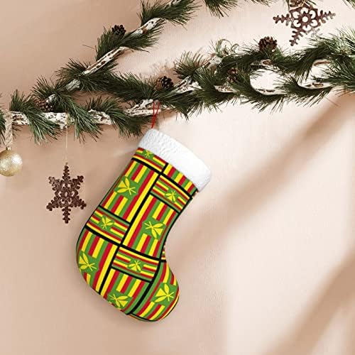 QG ZZX Канака знаме Божиќно порибување Божиќни чорапи камин што виси чорап 18 инчи Декорација на одмор