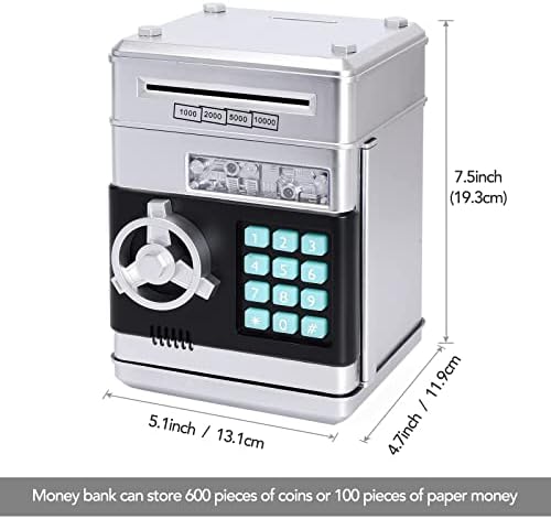 Philaeec 2 Pack Piggy Bank Cash Cash Moin може најдобро да подари играчка свинче банка за деца девојчиња момчиња големи електронски вистински