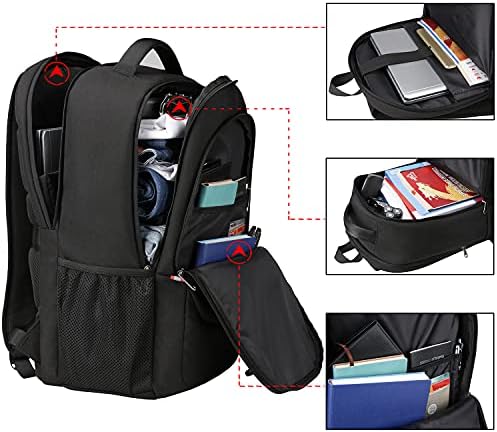 Ранец на лаптоп XJ-Home Travel, ранец за мажи и жени со USB-порта за полнење/слушалки, издржлива торба за лаптоп на ранец на колеџ,