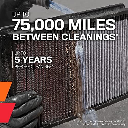 K&N Filter Air Filter: Повторно употреба, чисти на секои 75,000 милји, за перење, премија, филтер за воздух за замена на автомобили: Компатибилен