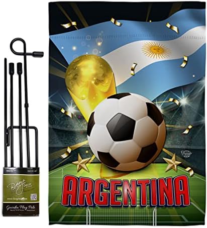 Орнамент колекција Светско првенство Аргентина Гарден Градина Поставено со Stand Sports Soccer Game гол за топка фудбалска забава