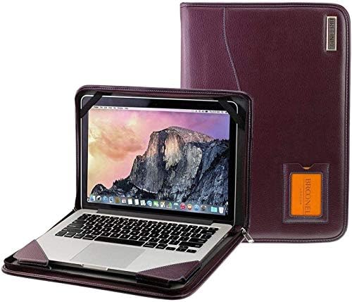 Брунел-Контурна Серија - Виолетова Тешка Кожна Заштитна Кутија-Компатибилна со HP Stream 14-инчен Лаптоп