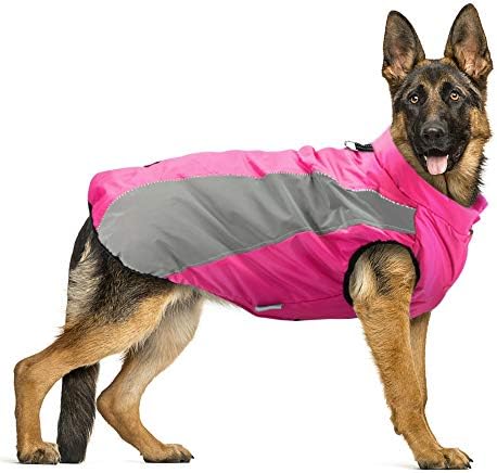 Дидог водоотпорен куче зимски палта облека, рефлексивно кучиња ладно временски елек јакни со меко топло руно, облека за ветерници за кучиња