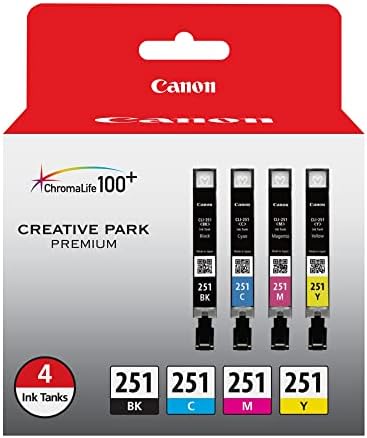 Canon CLI-251 BK/CMY 4PK Compatible to MG6320, iP7220, MG5420, MX922, MG7120, MG6420, MG5520, iX6820, iP8720, MG7520, MG6620, MG5620 & CLI-251 Gray Compatible to iP8720,MG6320,MG7120,MG7520 Printers