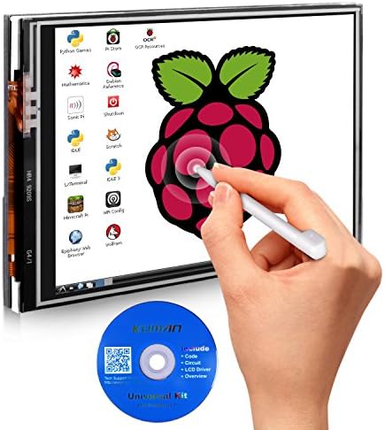 Kuman за Raspberry Pi 3B+ TFT LCD дисплеј, 3,5 инчи 480x320 TFT монитор на екранот на допир за Raspberry PI Model B A+ SPI интерфејс со Pen на