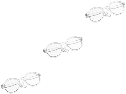 Didiseaon 3pcs кукли очила чисти очила славна личност транспарентна грмушка пластична куклена очила
