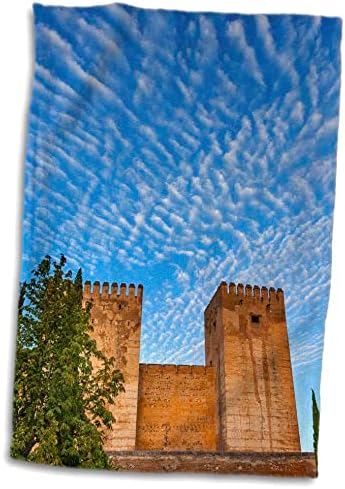 3drose Утринско небо над замокот Алхамбра, Гранада, Андалузија, Шпанија - крпи
