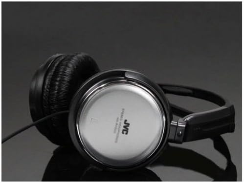 JVC удобни стерео слушалки со уво преку уво со екстра долги кабел од 11 стапки, возач од 40мм и прилагодлива перничена лента за глава