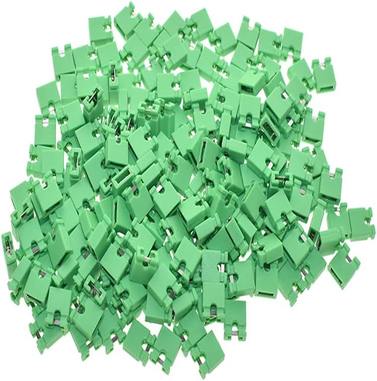 100 ПАРЧИЊА 2,54 мм Капачиња За Црн Скокач Стандардна Плоча Скокач Капаче Шантови Краток Спој Поврзување Игла Блокови-Зелена
