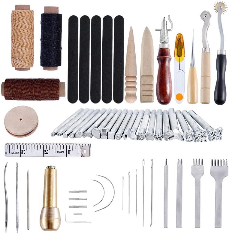 59pcs DIY кожен занаетчиски комплет комплет поставен рачно изработен комплет за шиење за домашни материјали за деца - Комплети за алатки