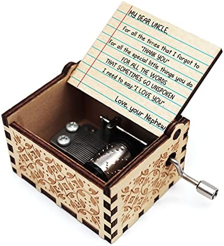 Jusitakeet ти си мојот подарок за музичка кутија за сонце од внук до чичко, дрвена врежана музичка кутија