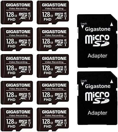 Гигастон 128GB 10-Пакет Микро SD Картичка, 4k Видео Про, GoPro, Надзор, Безбедносна Камера, Акциона Камера, Беспилотно Летало, 85mb /