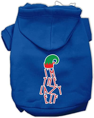 Mirage Pet Products Lazy Elf Screen Print Hoodie, светло розова, мала/големина 10