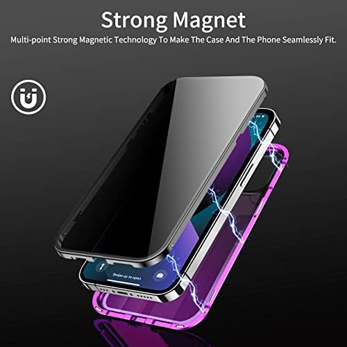 Магнетно Куќиште За Приватност НА ЈУНКЕ За iPhone 13 Pro Max, Двострано Капак За Адсорпција На Магнет Со Заштитник Против Ѕиркање На Екранот