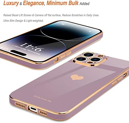 Teageo за Iphone 14 Pro Max Случај За Жени Девојка Симпатична Љубов Срце Луксузни Меки Bling Назад Покритие Покрена Целосна Заштита Камера Браник