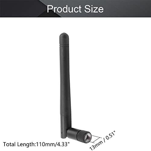 Othmro WiFi антена Smafemale 3DB 110mm, 2,4GHz 5GHz антена за засилувач на рутерот WiFi со Bluetooth/Zigbee антена 2pcs