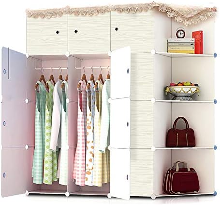 Едноставна гардероба голем капацитет гардероба едноставен стил водоотпорен облека плакарот кабинет модуларен организатор за складирање за декорација