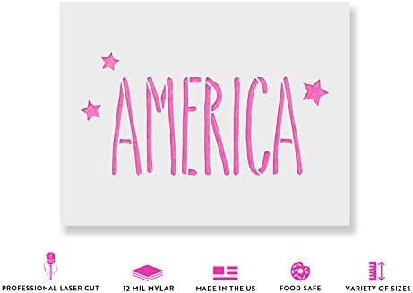 Starвездена Америка во САД Стенцил за независност - Матрици за еднократно користење на сликарството - Создадете DIY Starry America USE